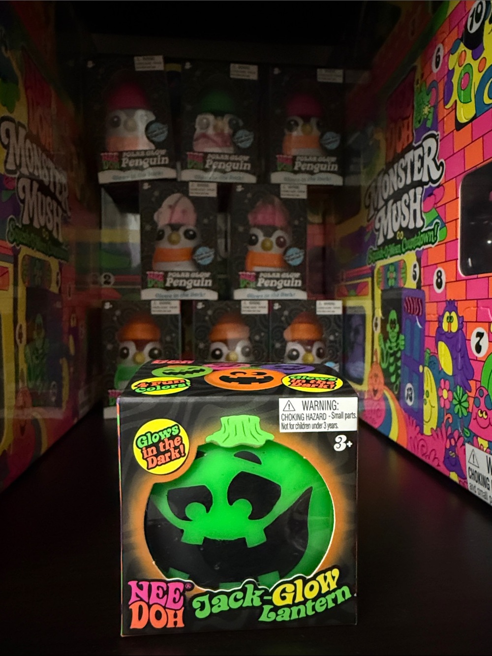 🎃💚NeeDoh Jack-Glow Lantern — Glow-in-the-Dark Green Pumpkin new and authentic
